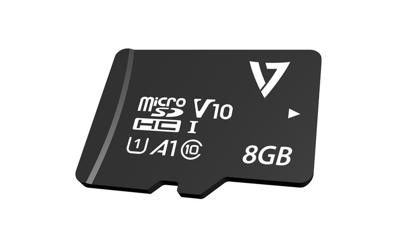 V7 VPMSDH8GC10 8 GB Class 10/UHS-I microSDHC - 80 MB/s Read - 10 MB/s Write - 5 Year Warranty