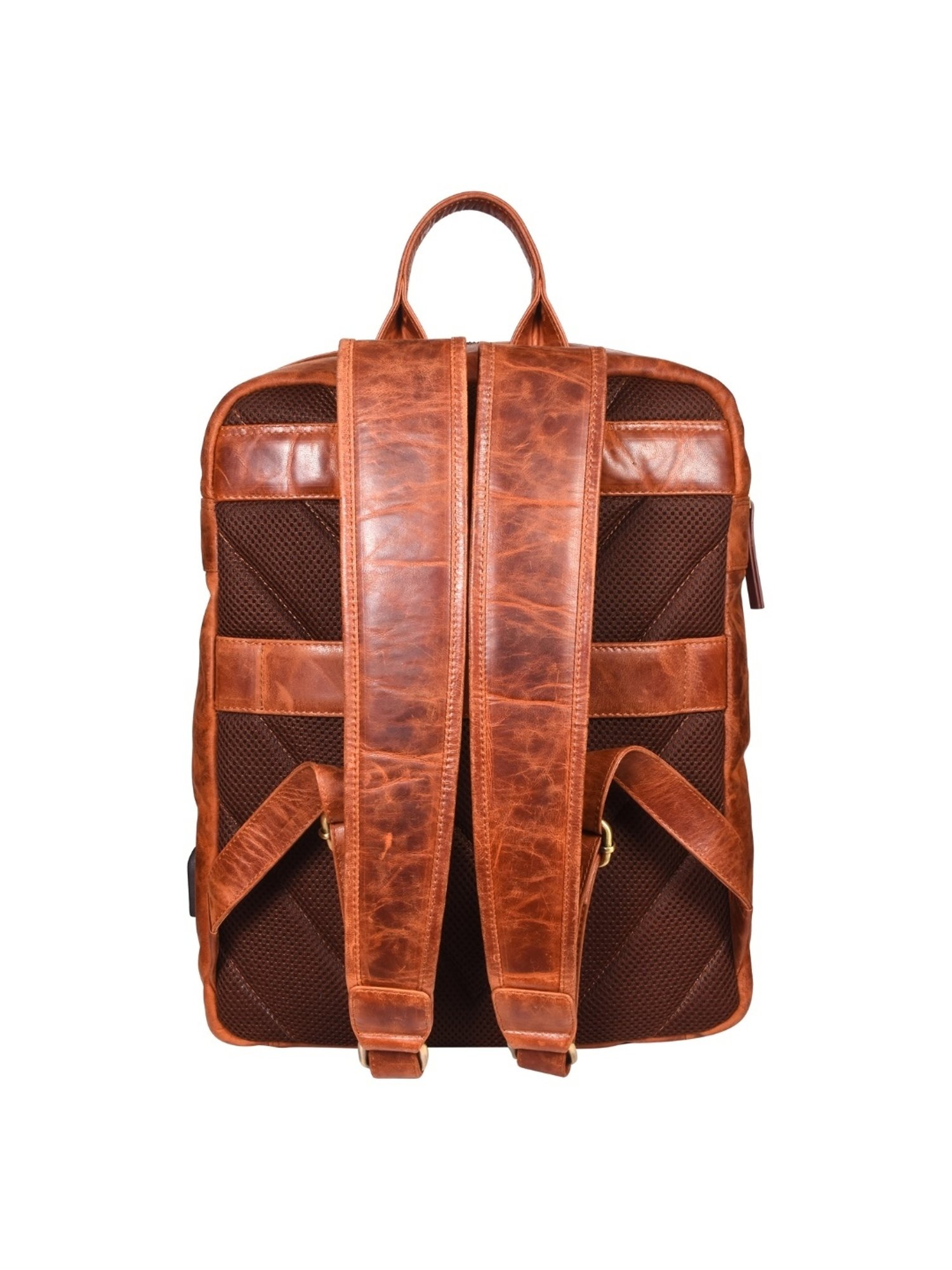 SASSORA UNFOLD Tan Leather Large Backpack - 55 Ltrs