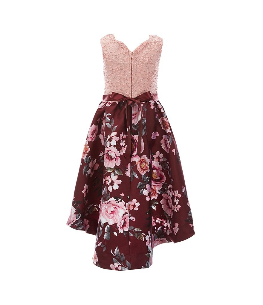 Xtraordinary Little Girls 4-6X Glitter Lace/Floral Hi-Low Dress
