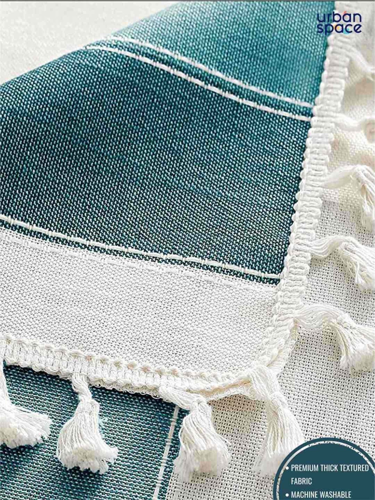 Urban Space Green Cotton 200 GSM 4 Seater Sicilia Dining Table Cover