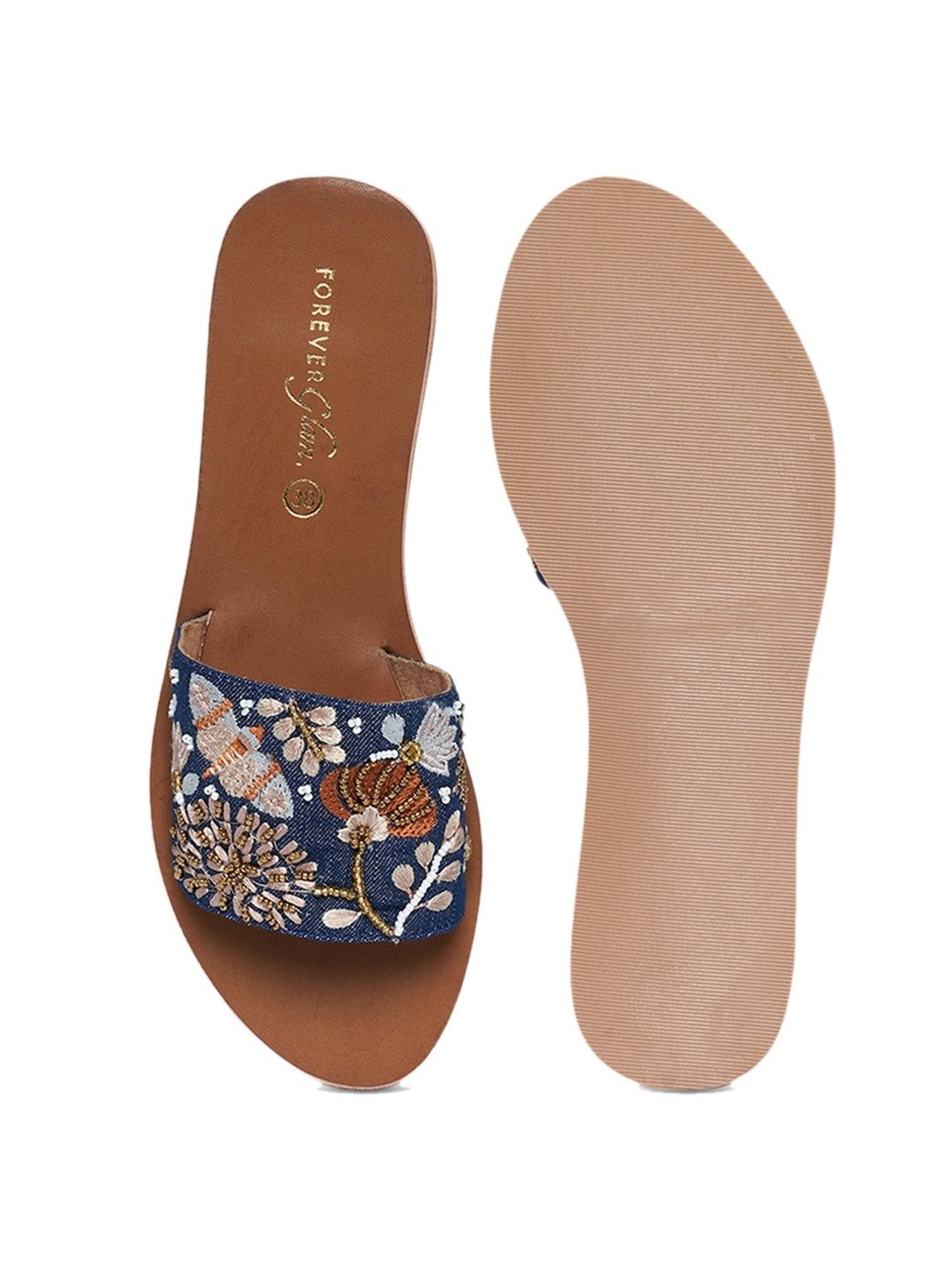 Forever Glam by Pantaloons Women's Blue Ethnic Sandals