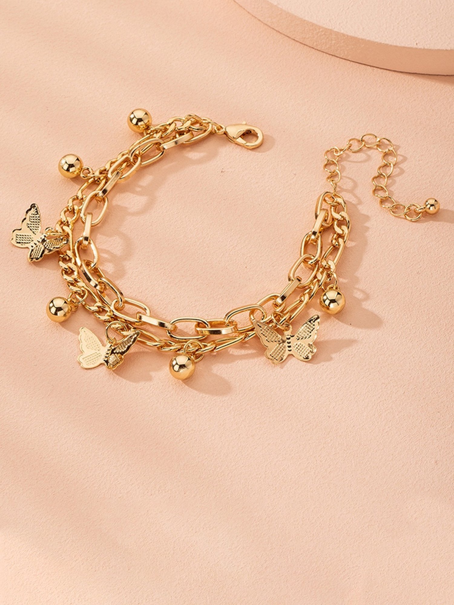 YouBella Jewellery Butterfly Style Layered Necklace