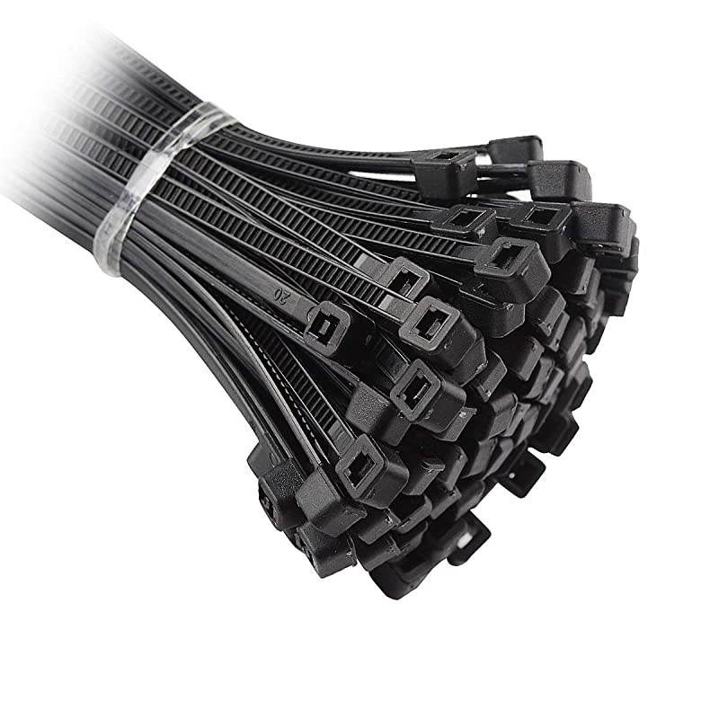 Zip Ties  - 10 Inches Nylon 66 Heavy Duty 50LB Tensile Industrial Strength UV Resistant, Adjustable Durable Self Locking Cable Tie for Home, Office, Garden, Garage Workshop (Black 100 Packs)