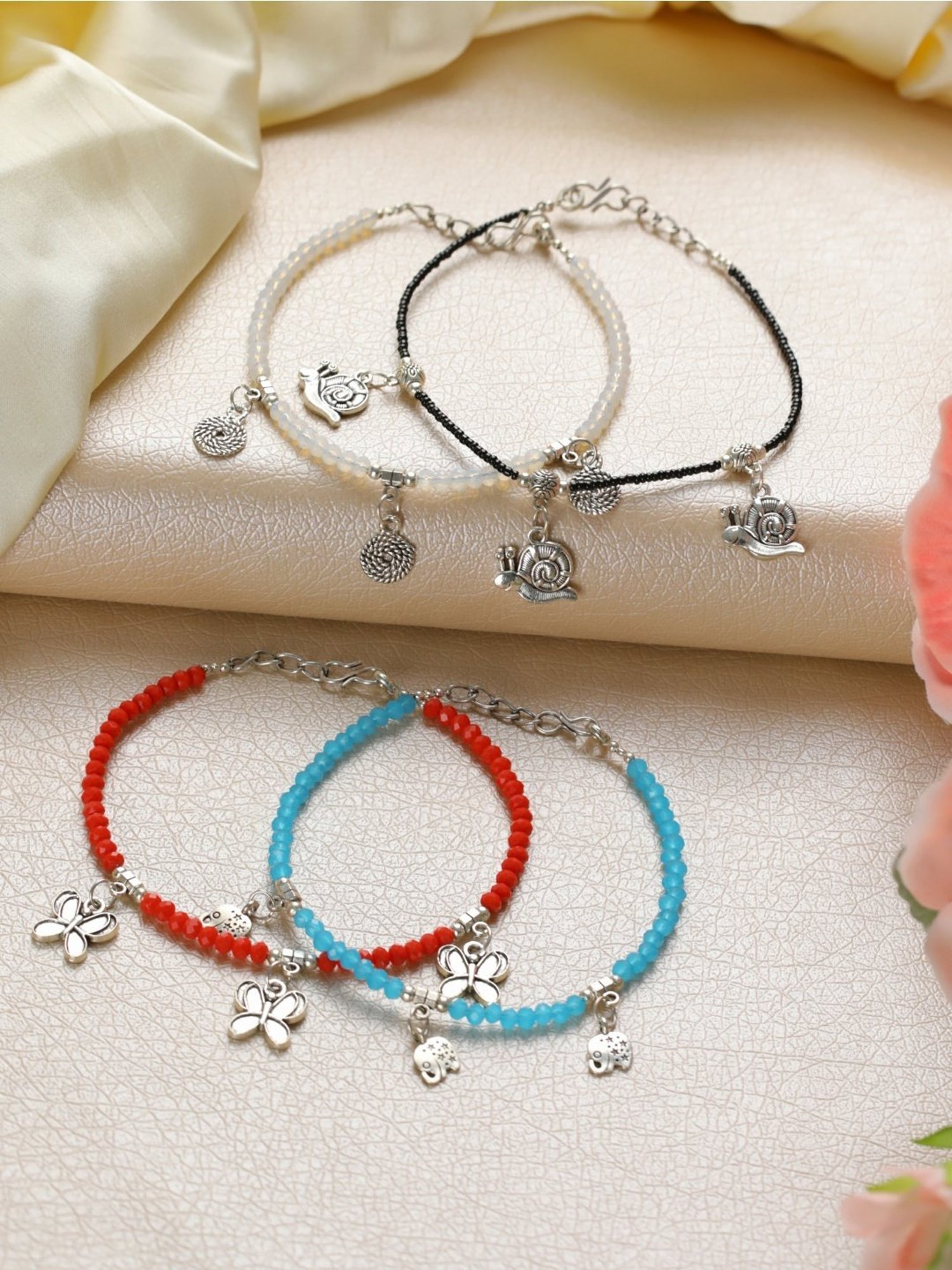 Abdesigns Gold-Plated Handpaint Wedding Doli Barat Bridal Anklets