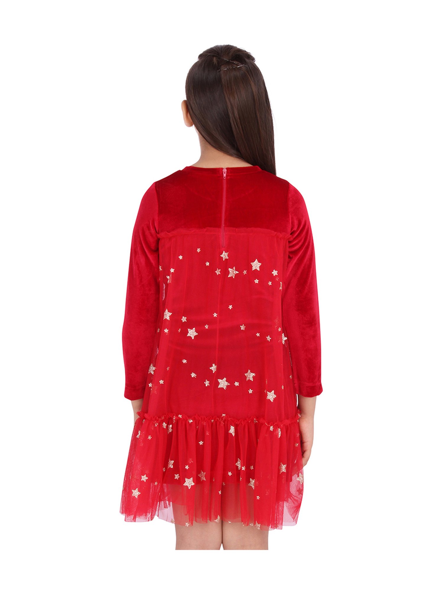 Cutecumber Kids Red Embellished Dress