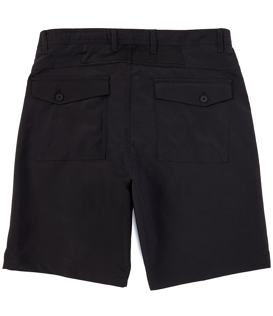 Roundtree & Yorke Big and Tall Performance 9#double; and 11#double; Inseam Flat Front Herringbone Print Shorts