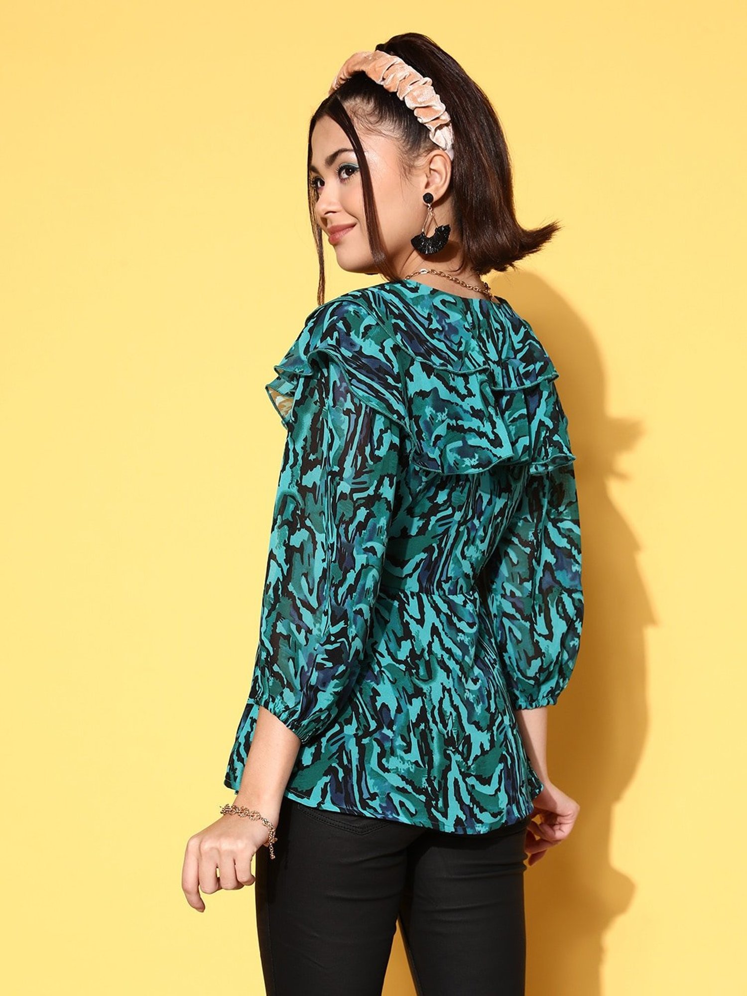 Melon by PlusS Green Printed Top