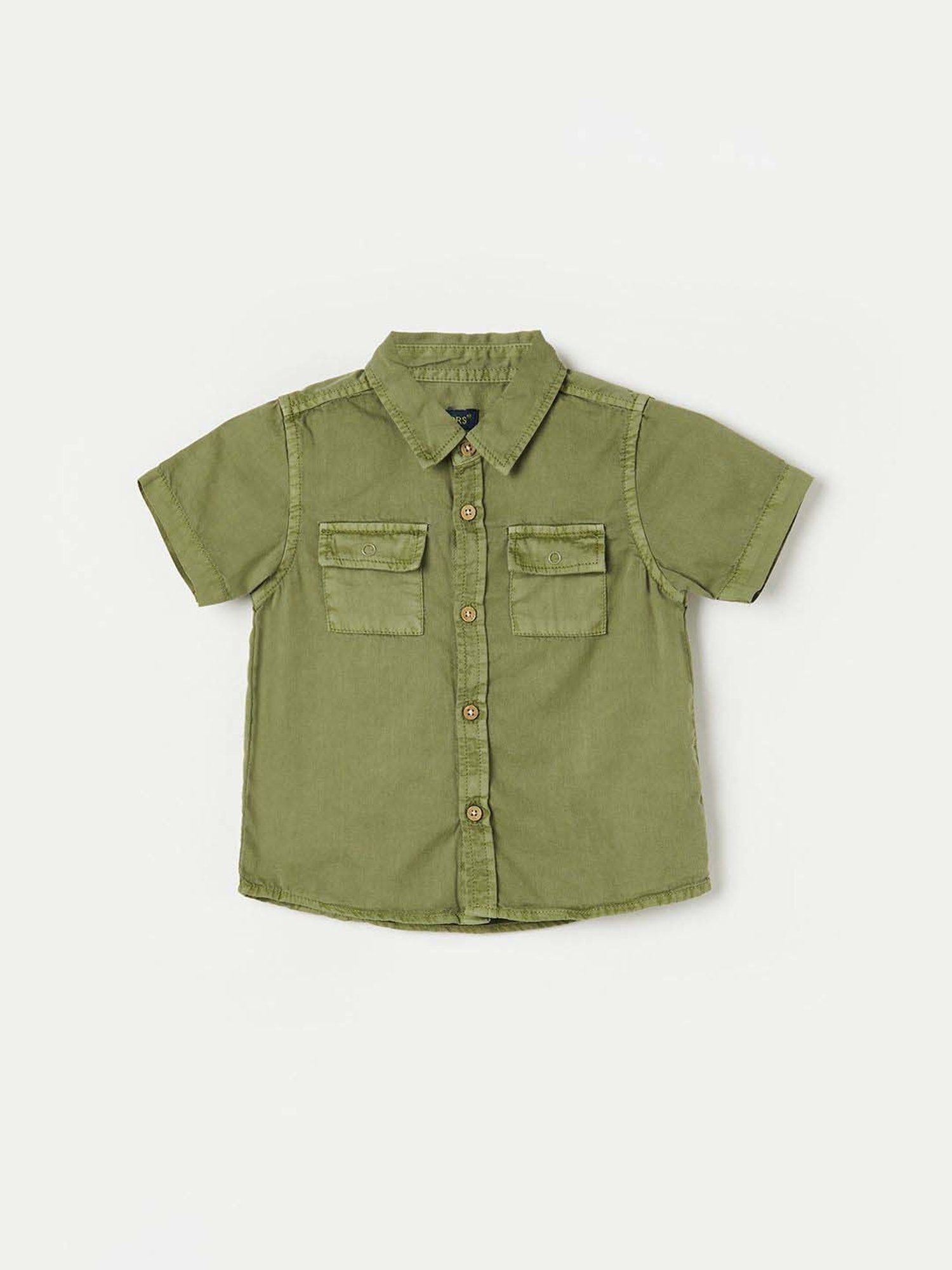 Juniors by Lifestyle Boys Olive Cotton Printed Shirt