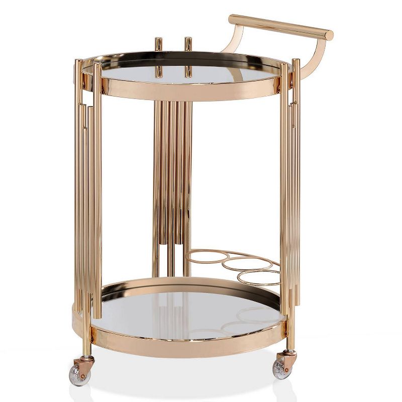 Flash Furniture Castleberry Rustic Wood Grain and Iron Kitchen Serving and Bar Cart