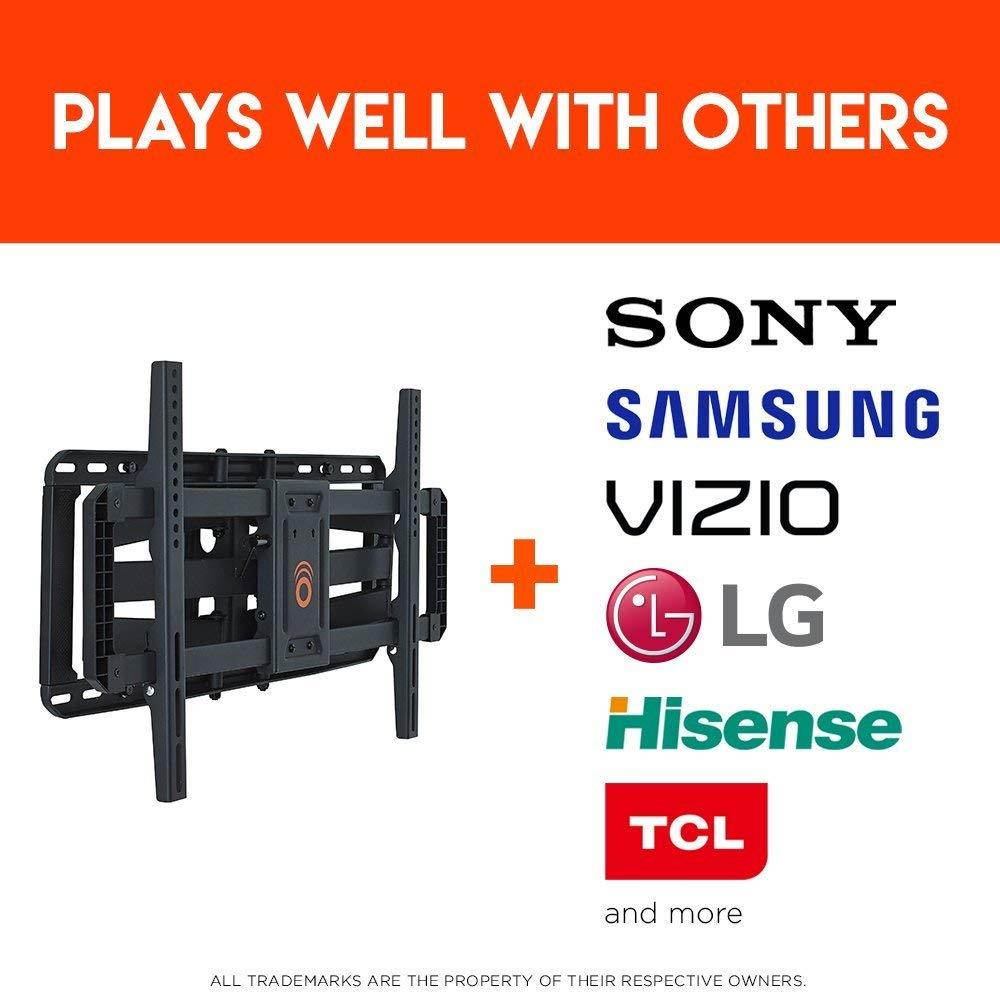 ECHOGEAR Full Motion Articulating TV Wall Mount Bracket 42"-80" TVs - Easy to Install On 16", 18" 24" Studs & Features Smooth Articulation, Swivel, Tilt - EGLF2