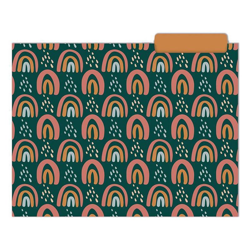 12pk Decorative Paper File Folders 1 Pocket Boho - The Time Factory
