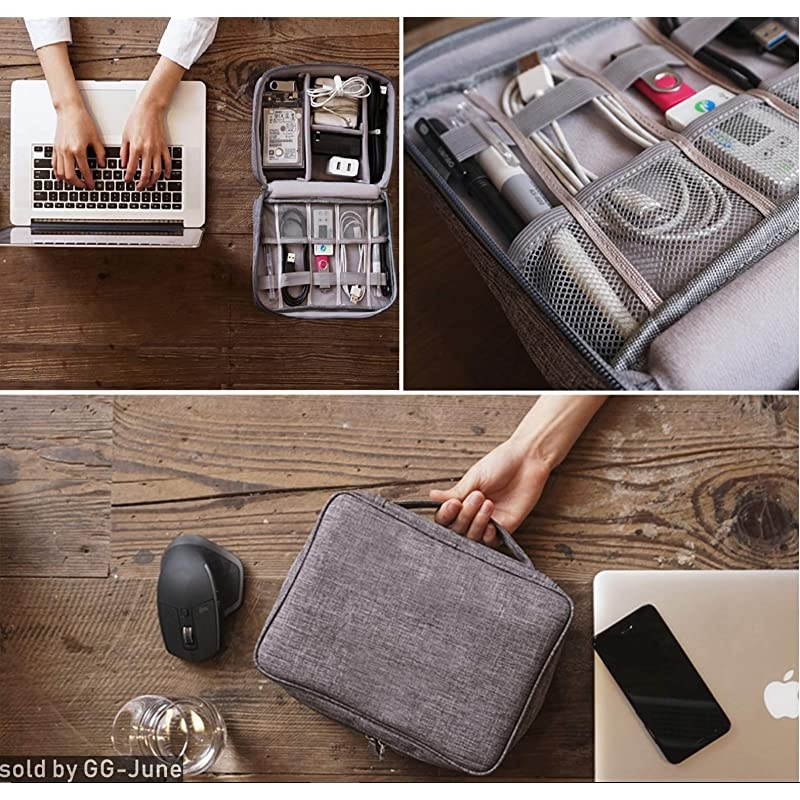 Travel Universal Cable Organizer Electronics Accessories Cases Various USB Phone Charger Cable Monochrome