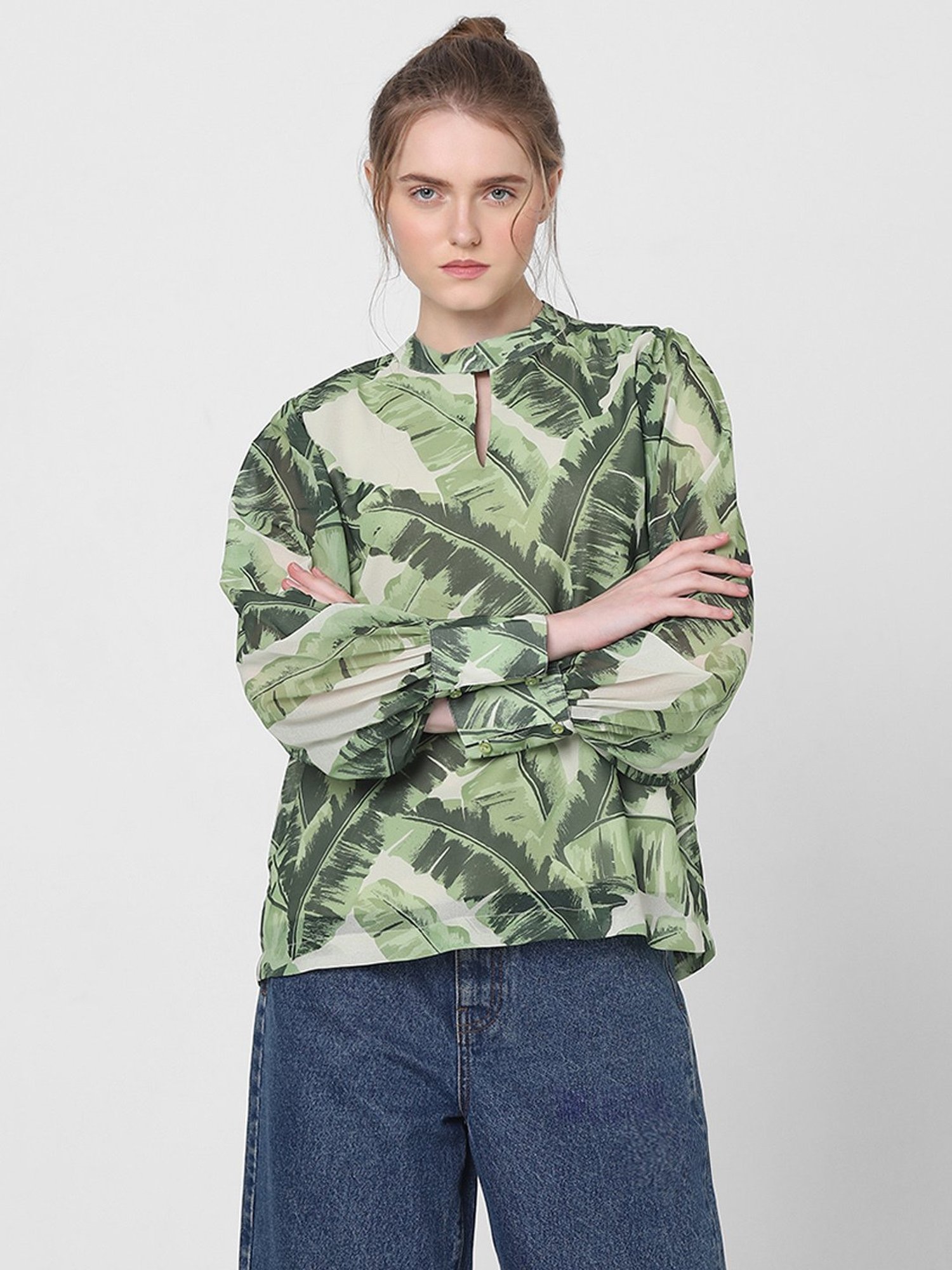 Vero Moda Green Printed Top