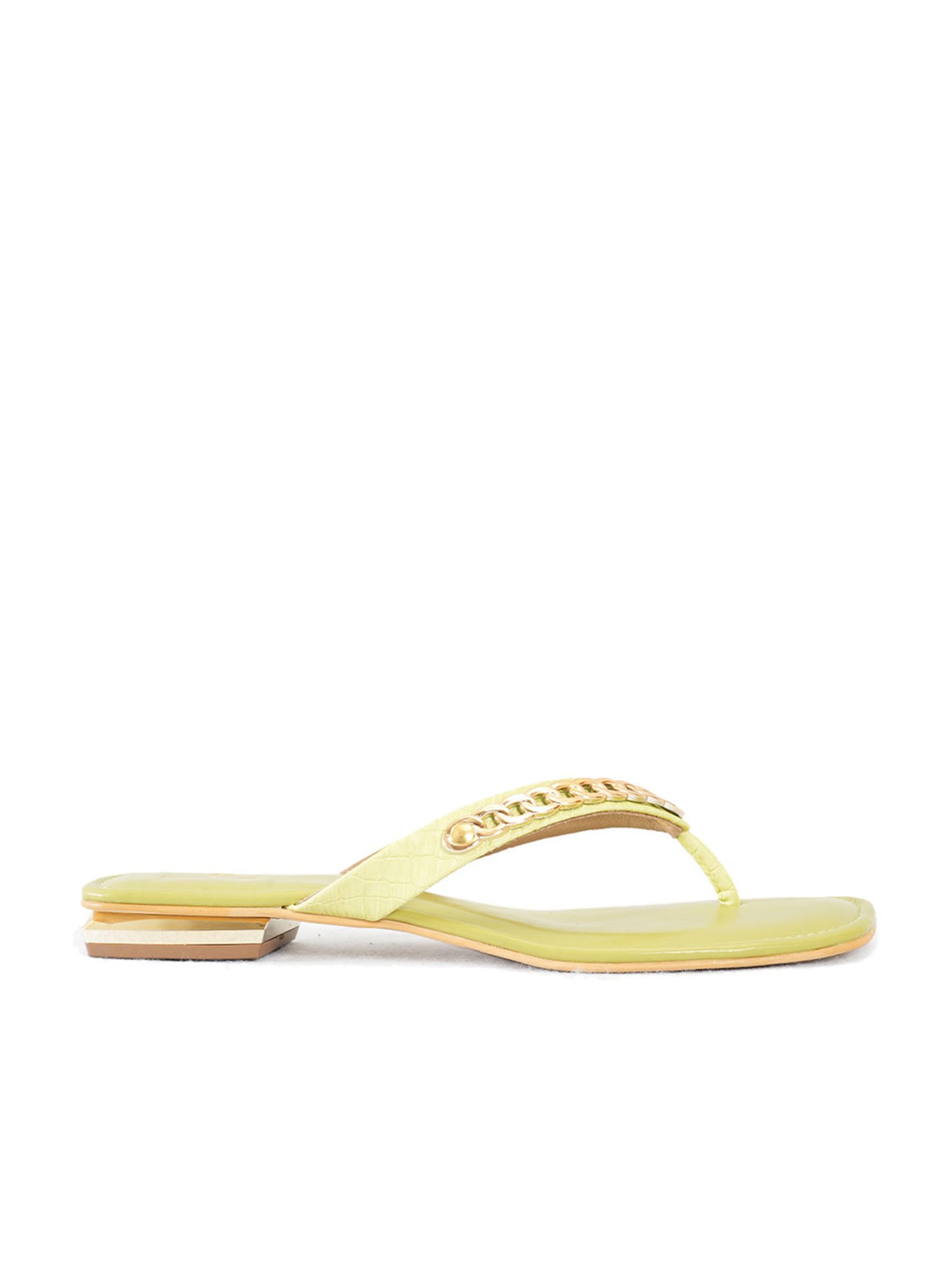 Pelle Albero Women's Green Thong Sandals