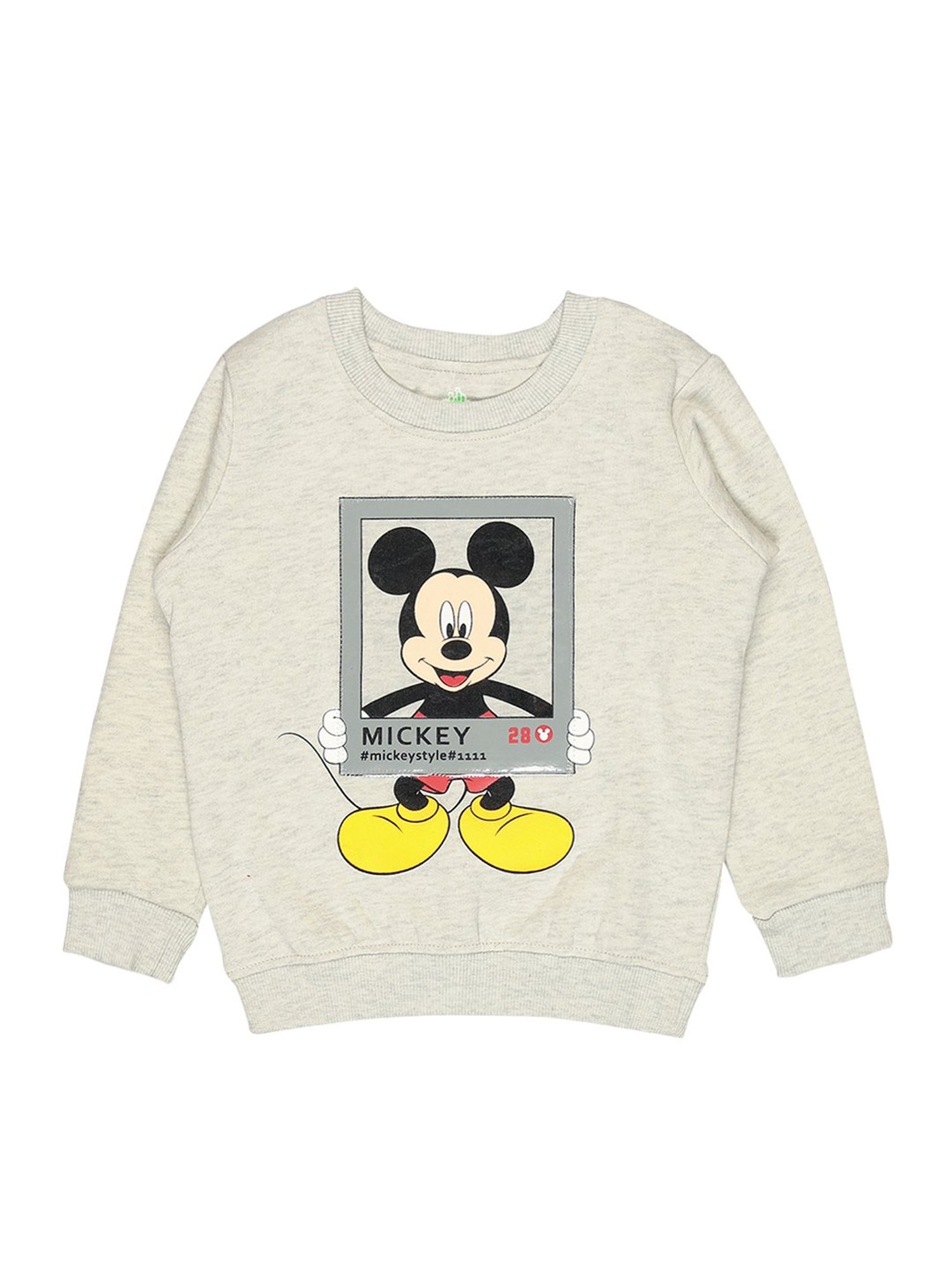 Bodycare Kids Grey Melange Printed Full Sleeves Sweatshirt