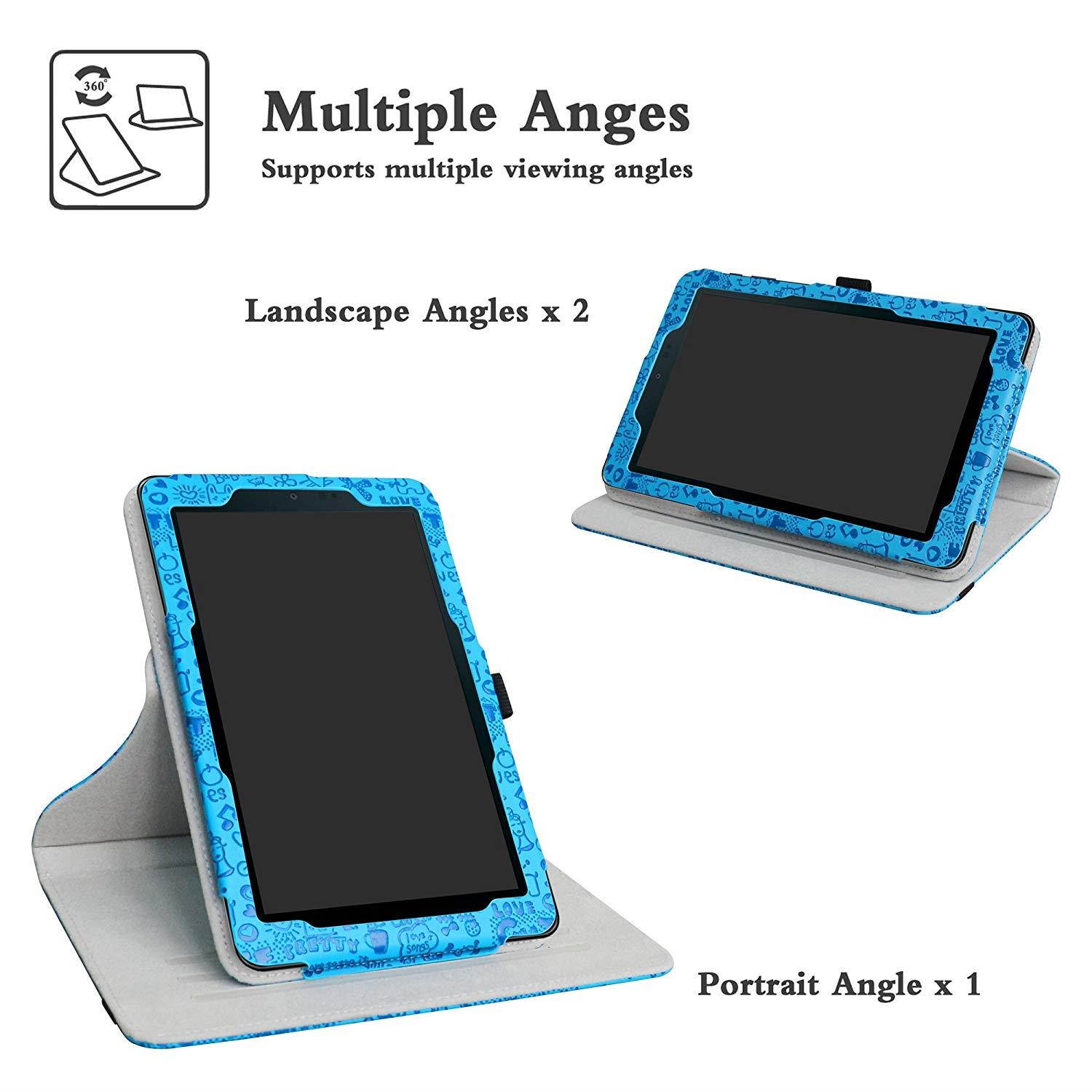 Sprint Slate 8" Tablet Rotating Case,Mama Mouth 360 Degree Rotary Stand with Cute Cover for 8" Sprint Slate 8 (AQT80) / Sprint Slate 8 Plus Android Tablet,Blue