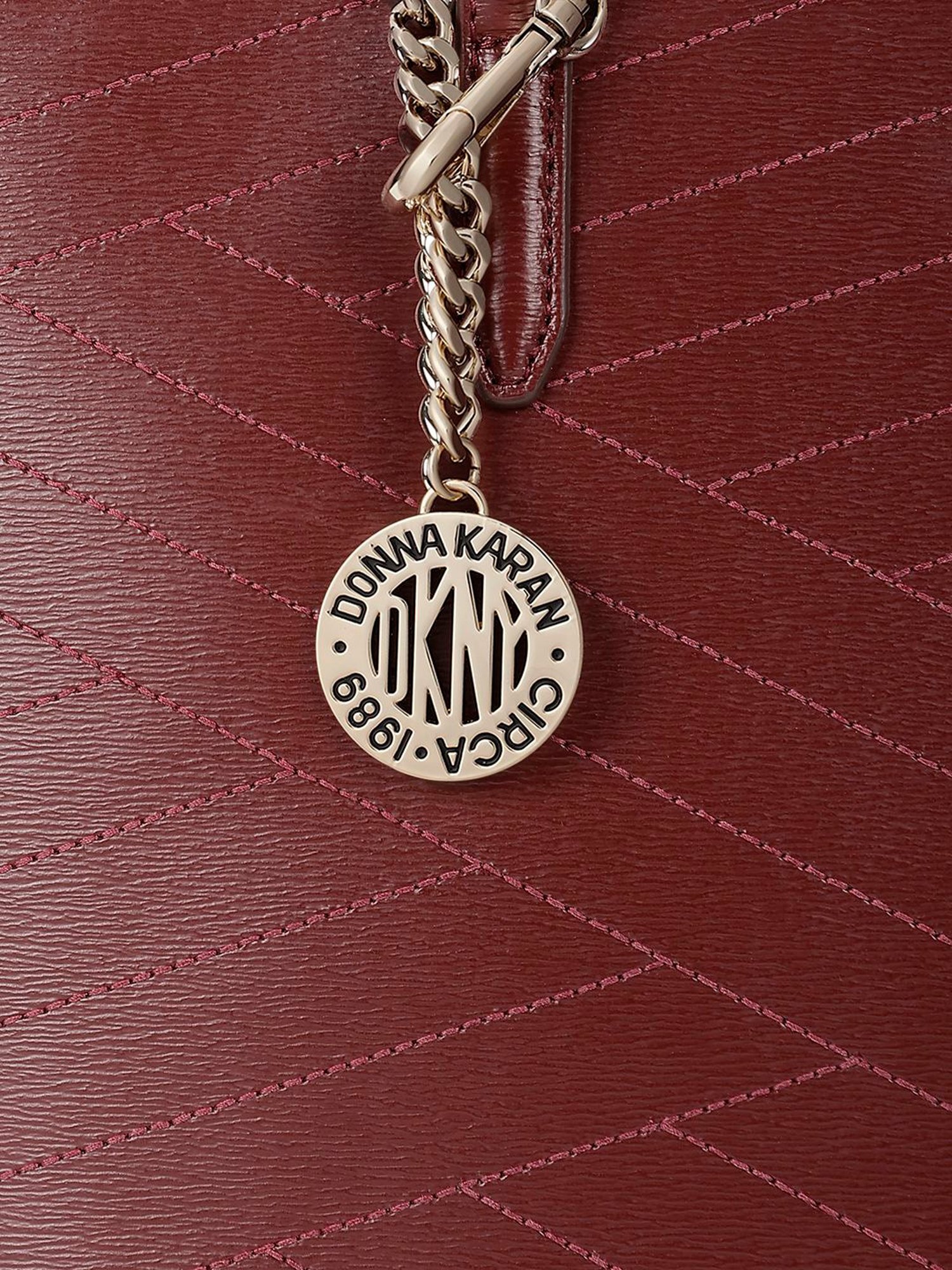 Dkny Red Leather Textured Tote Handbag