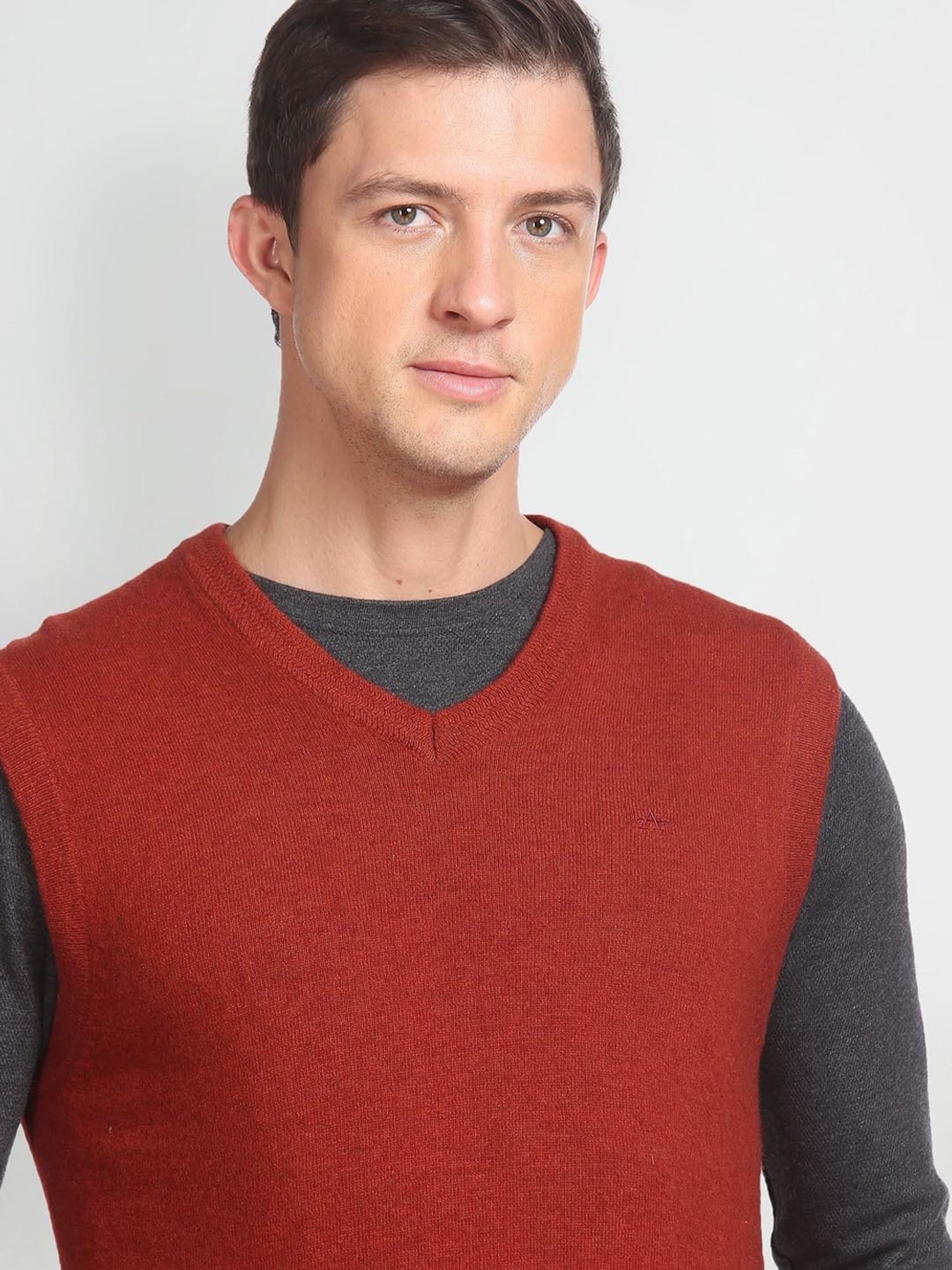 Arrow Sport Orange Regular Fit Sweater