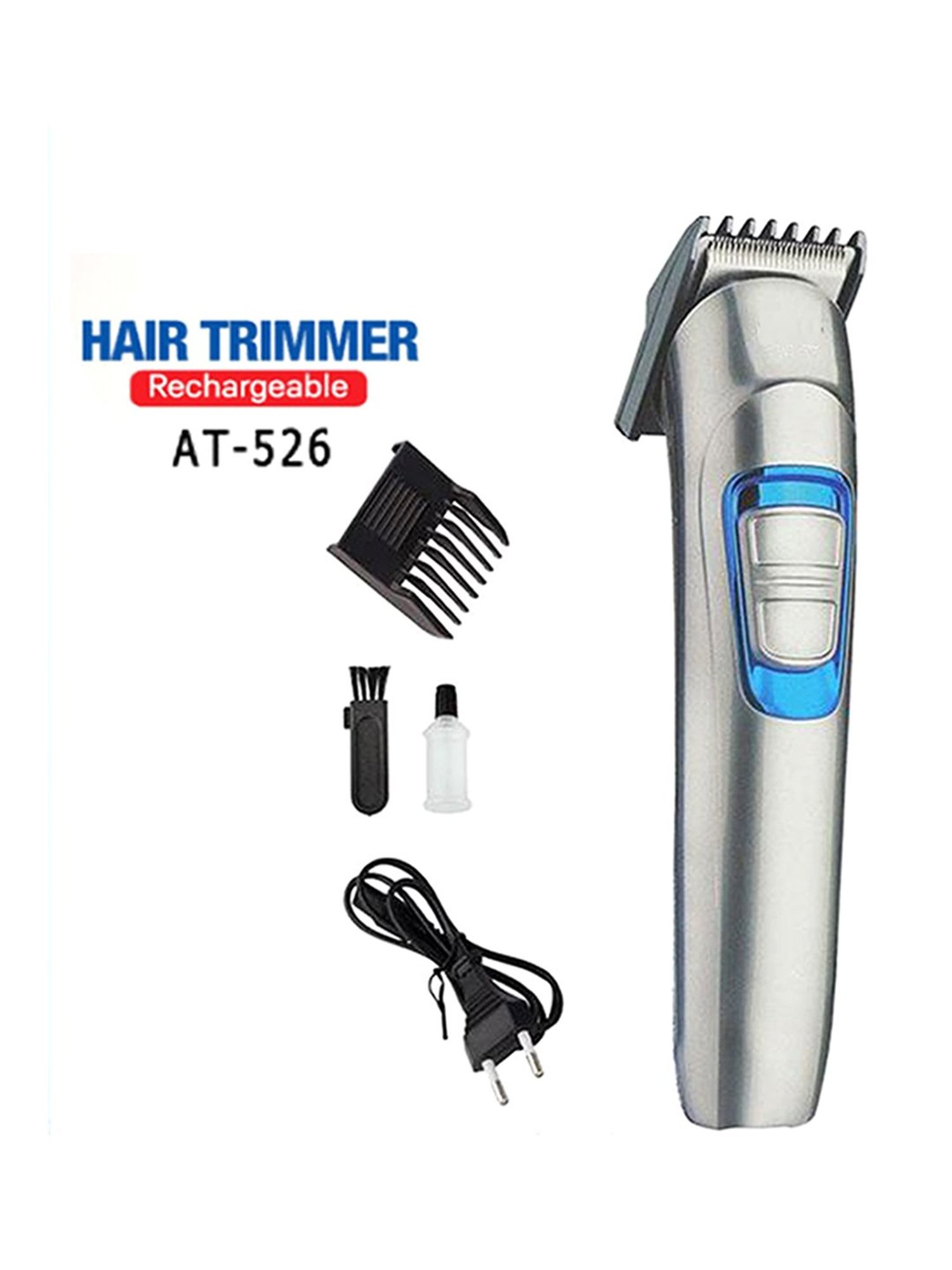 HTC AT 526 Rechargeable Trimmer with 45 min Runtime, 1 Length Settings (Silver)