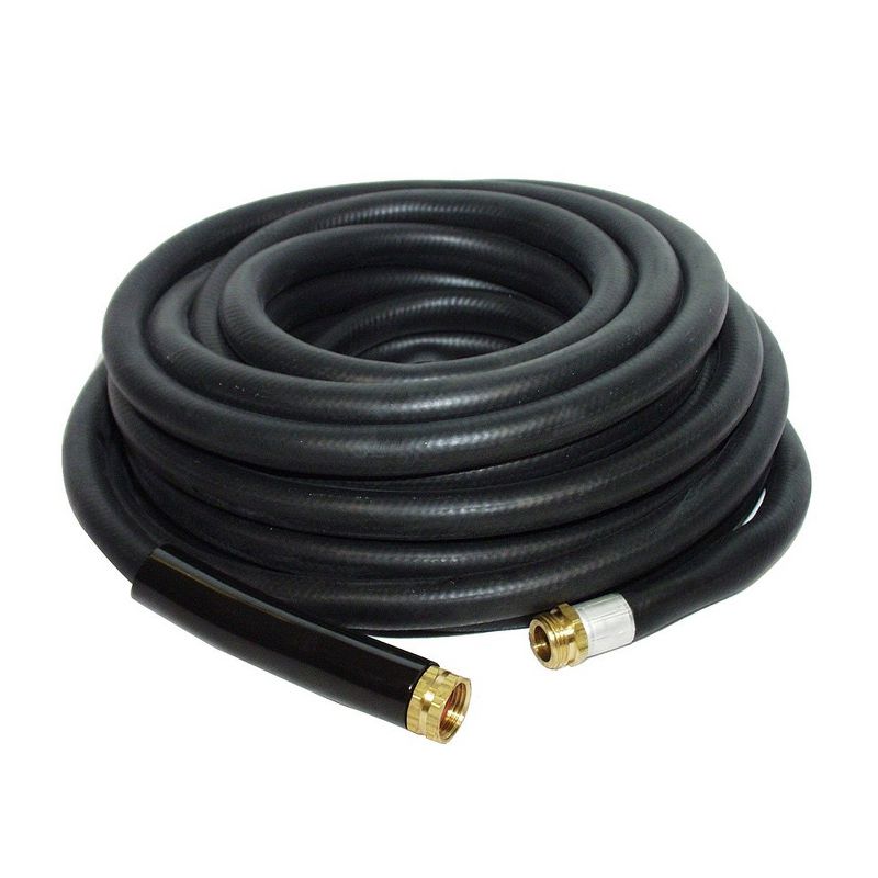 Apache 98108804 50 Foot Industrial Rubber Garden Water Hose with Heavy Duty MGHT x FGHT Brass Fittings and 1 Bend Restrictor