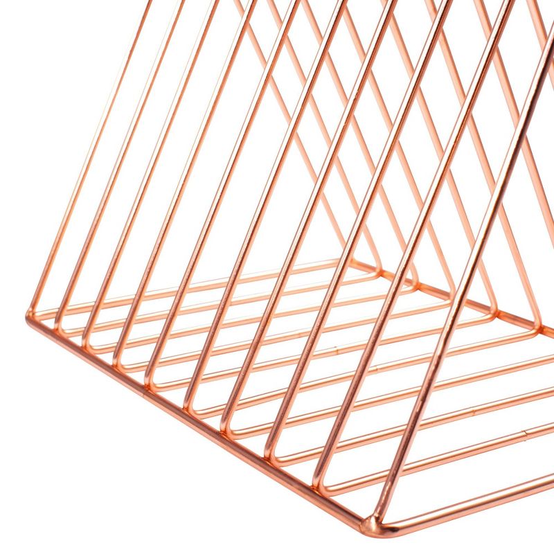 Zodaca Rose Gold Magazine Holder, 9 Slots File Sorter, Desk Organizer, Triangle 10.2x6.8x6.9