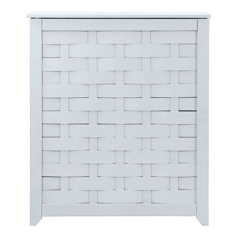 Oceanstar Rectangular Veneer Laundry Wood Hamper with Interior Bag