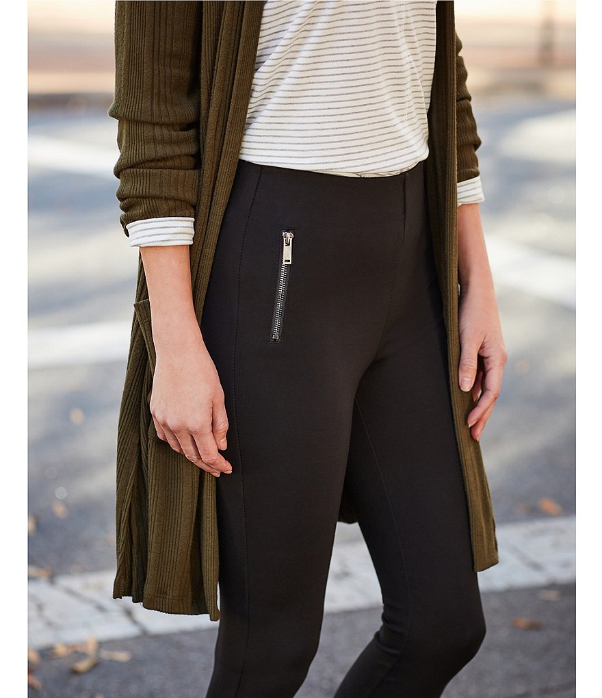 Gibson & Latimer Two Faux Zip Pocket High Rise Ponte Leggings