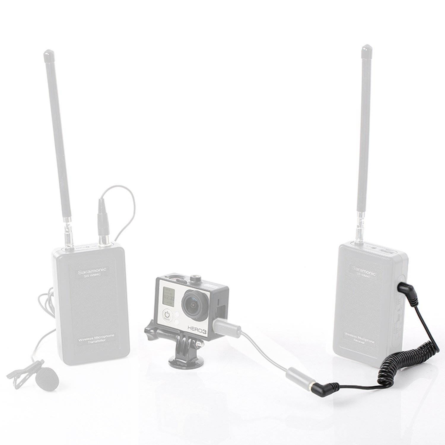 REYTID Replacement Coiled SC7 Cable Compatible with Rode iOS Patch - TRRS to TRS - Microphone / Audio / Lavalier to Smartphone Wire 3.5mm 40cm 15" 0.4m