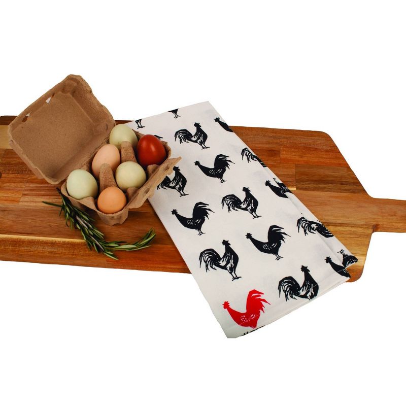 3pk Striped Kitchen Towel Red/White - MU Kitchen