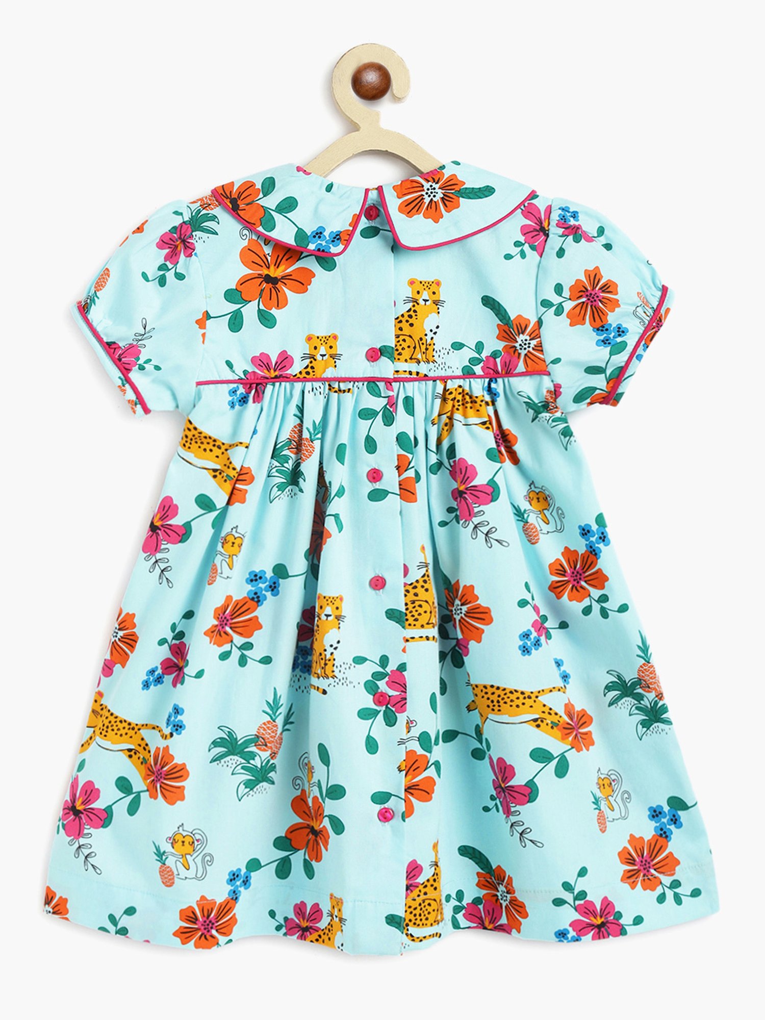 Campana Kids Sky Blue Printed Dress
