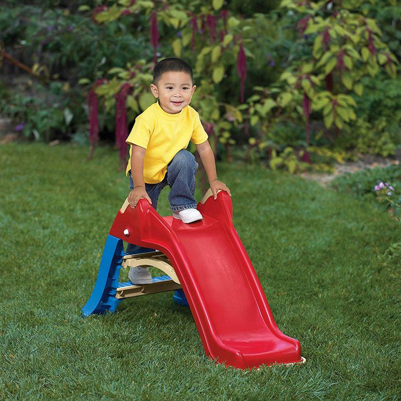 American Plastic Toys Portable Indoor & Outdoor Folding Baby Toddler Slide, Red