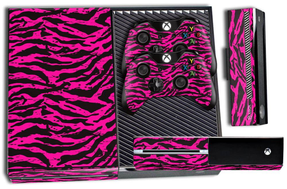 Microsoft Xbox ONE  Console Skin plus 2 Controller Skins - Zebra Pink
