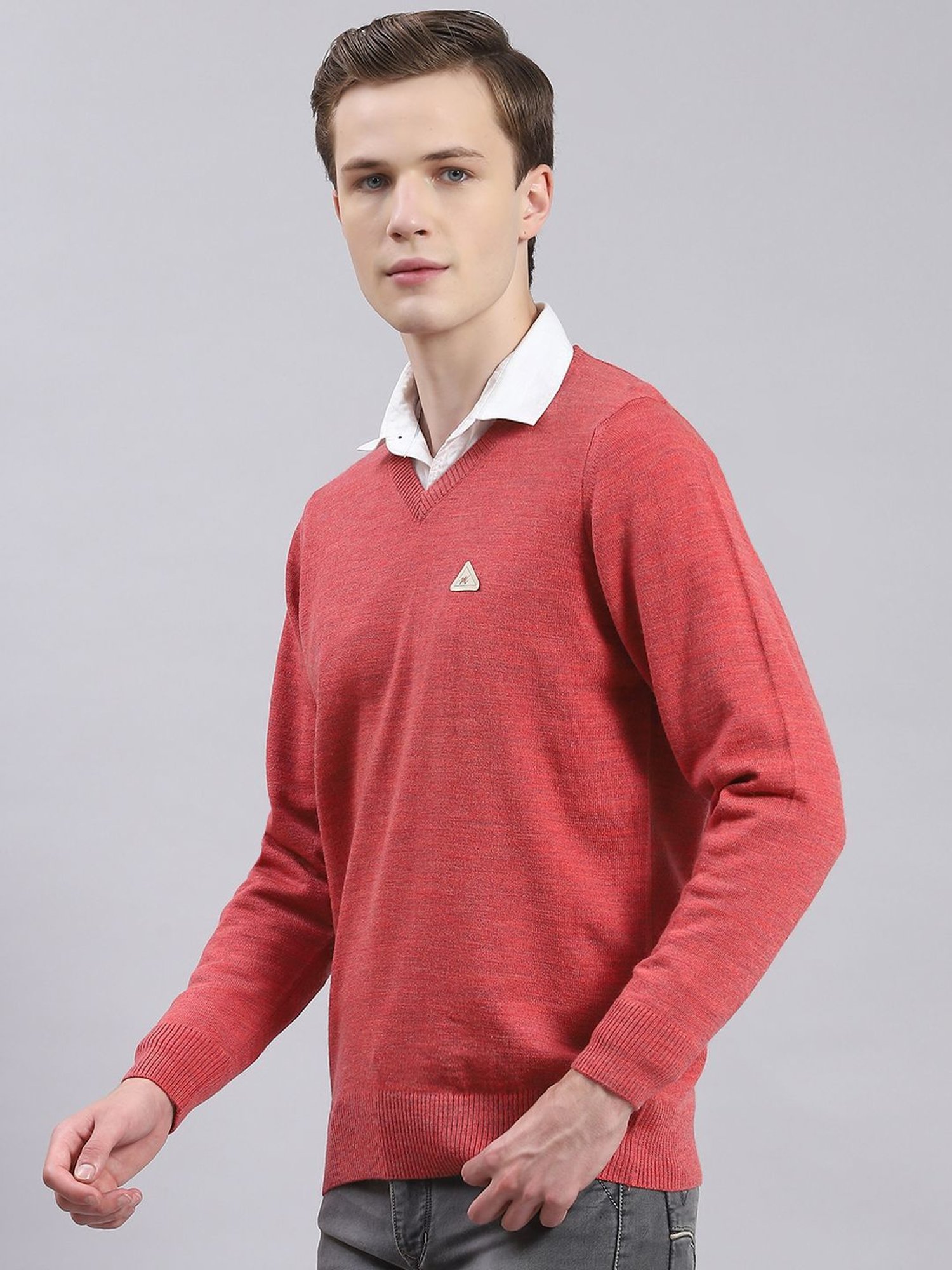 Monte Carlo Gajri Red Regular Fit Pure Wool Sweater