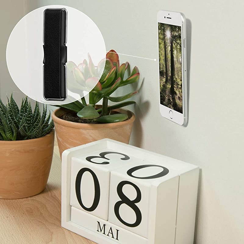 Universal Elastic Finger Holder for Smartphones PU Leather Stretch Grip Finger Strap with Stand Compatible with All Smartphones Black