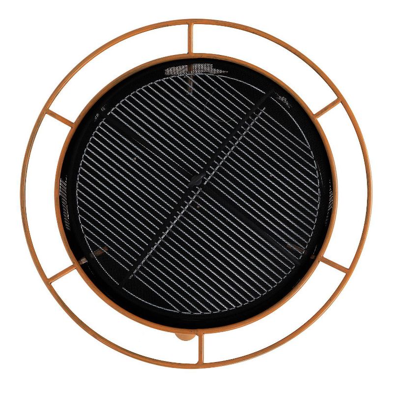 30" Wood Burning Fire Pit with Cover  - Orange - Nuu Garden