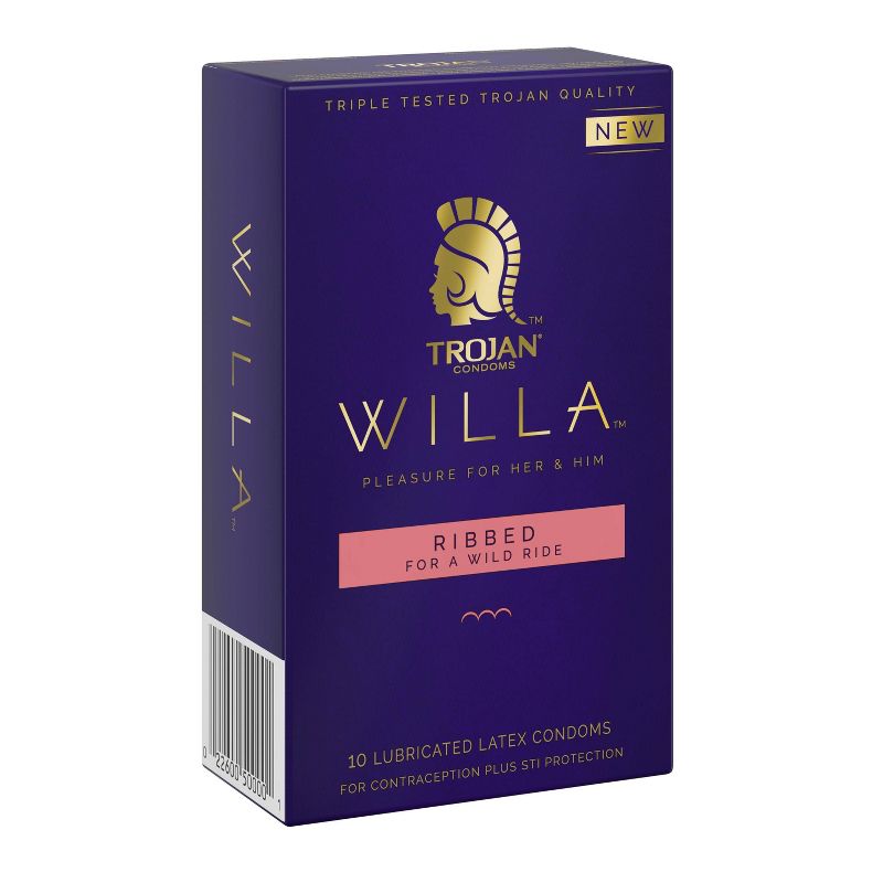 Trojan Willa Ribbed Condoms - 10ct