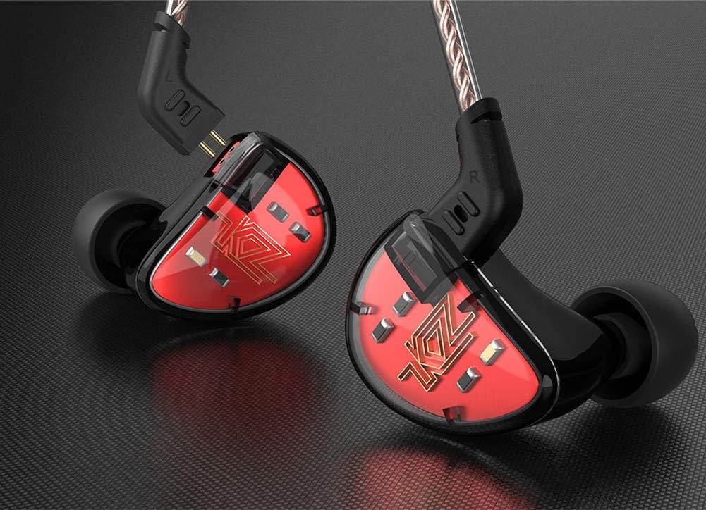 KZ AS10 Five-Driver Universal-Fit in-Ear Musicians&rsquo; Monitors Stereo High Fidelity in-Ear Musicians Monitors with Removable Braided Audio Cable (Black with Mic)