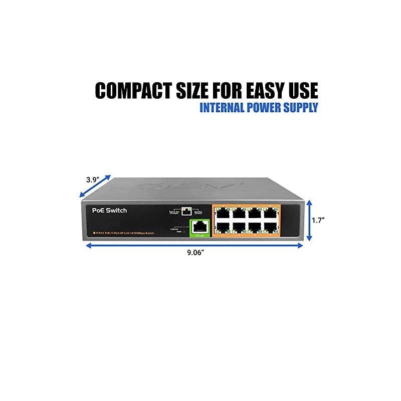 9 Port PoE+ Switch 8 PoE+ Ports | 1 Uplink Port 120W 8023afat