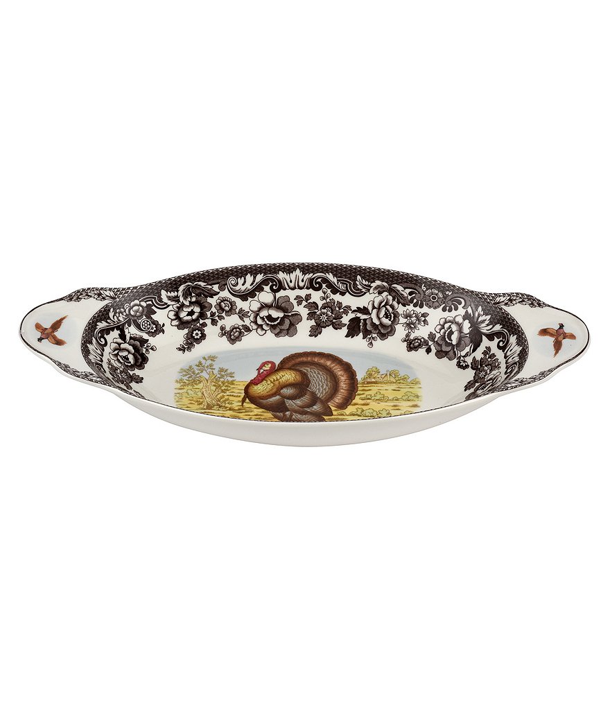 Spode Festive Fall Collection Woodland Turkey Bread Tray