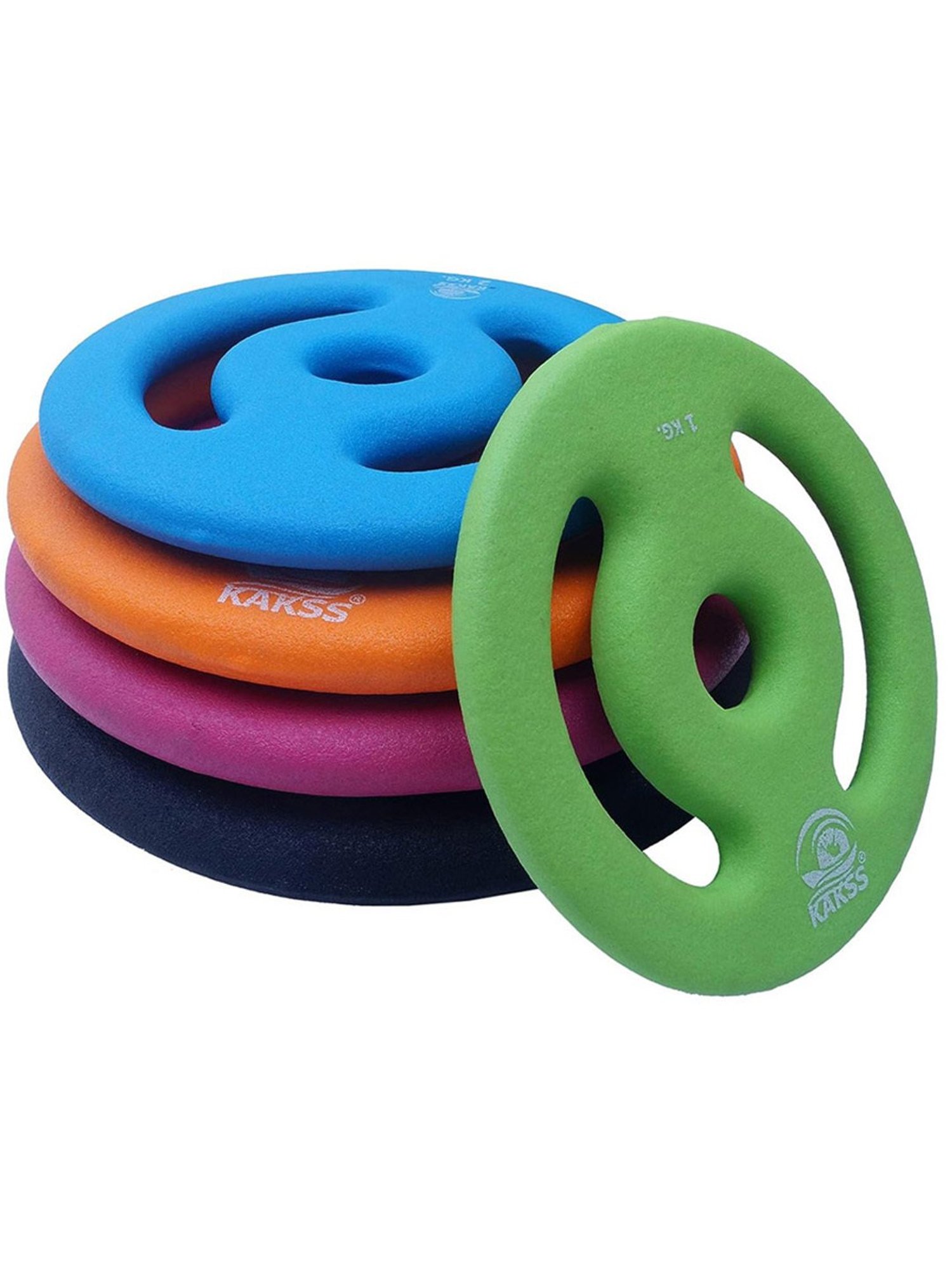 Kakss Best Home Gym Training with Exclusive Neoprene Coated Weight Plates (Multicolor) Size - 50KG