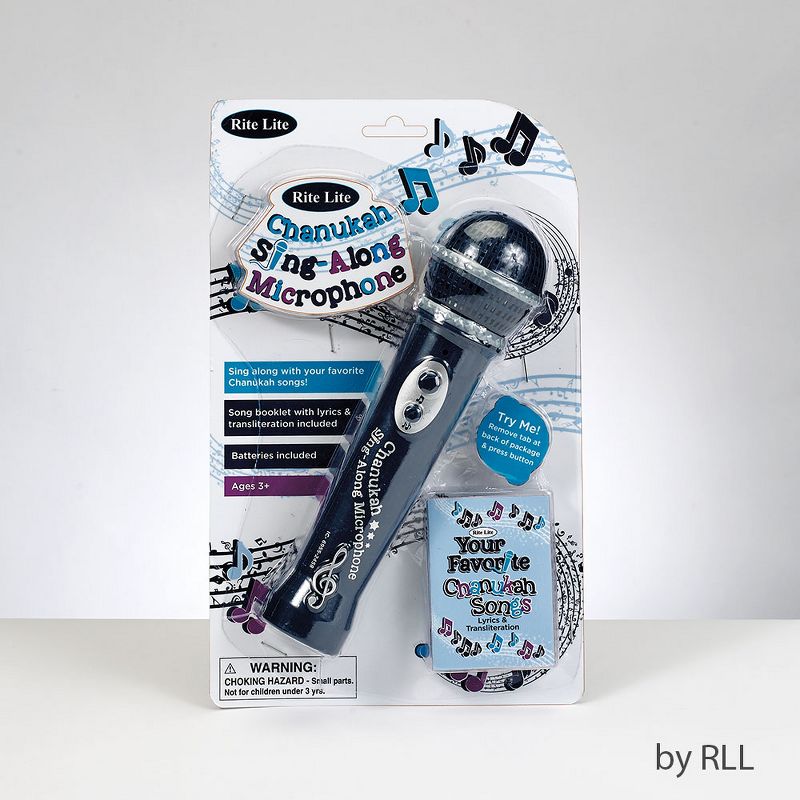Rite Lite 7.5" Hanukkah Musical with 5 Chanukah Songs Microphone - Black