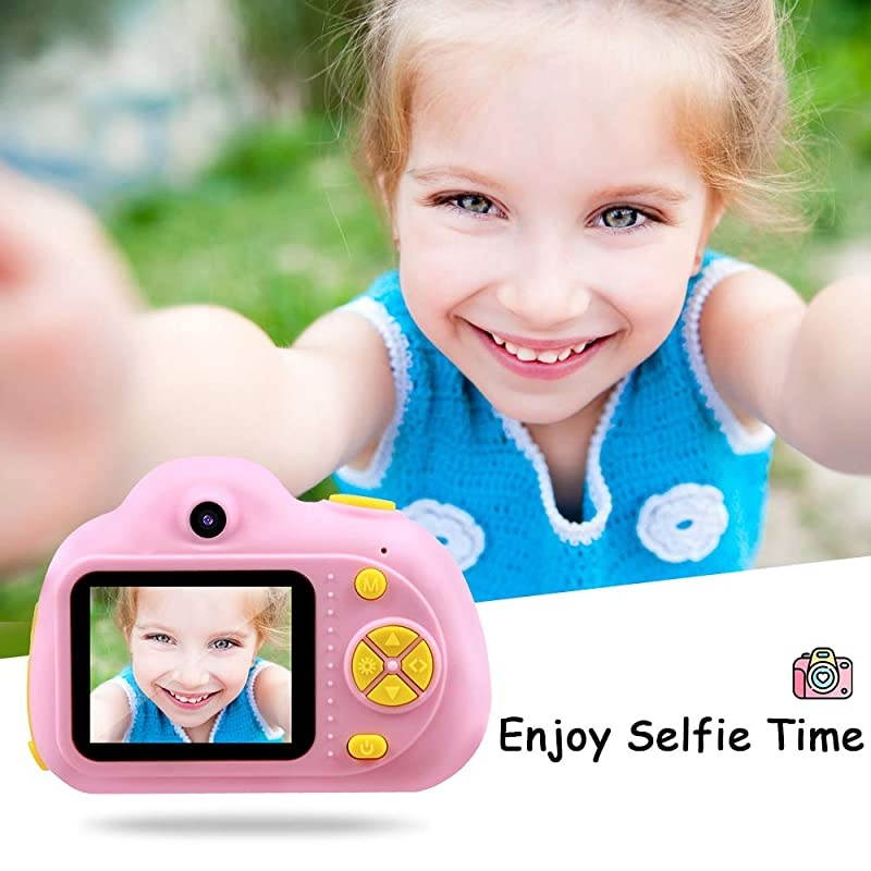 Gifts for 3 4 5 6 Year Old Girls, Kids Camera for Girls, Easter Gifts for Kids,Outdoor Toys for 5 6 7 8 Year Old Toddlers Children,8MP HD Video Camera, Pink(32GB SD Card Included).