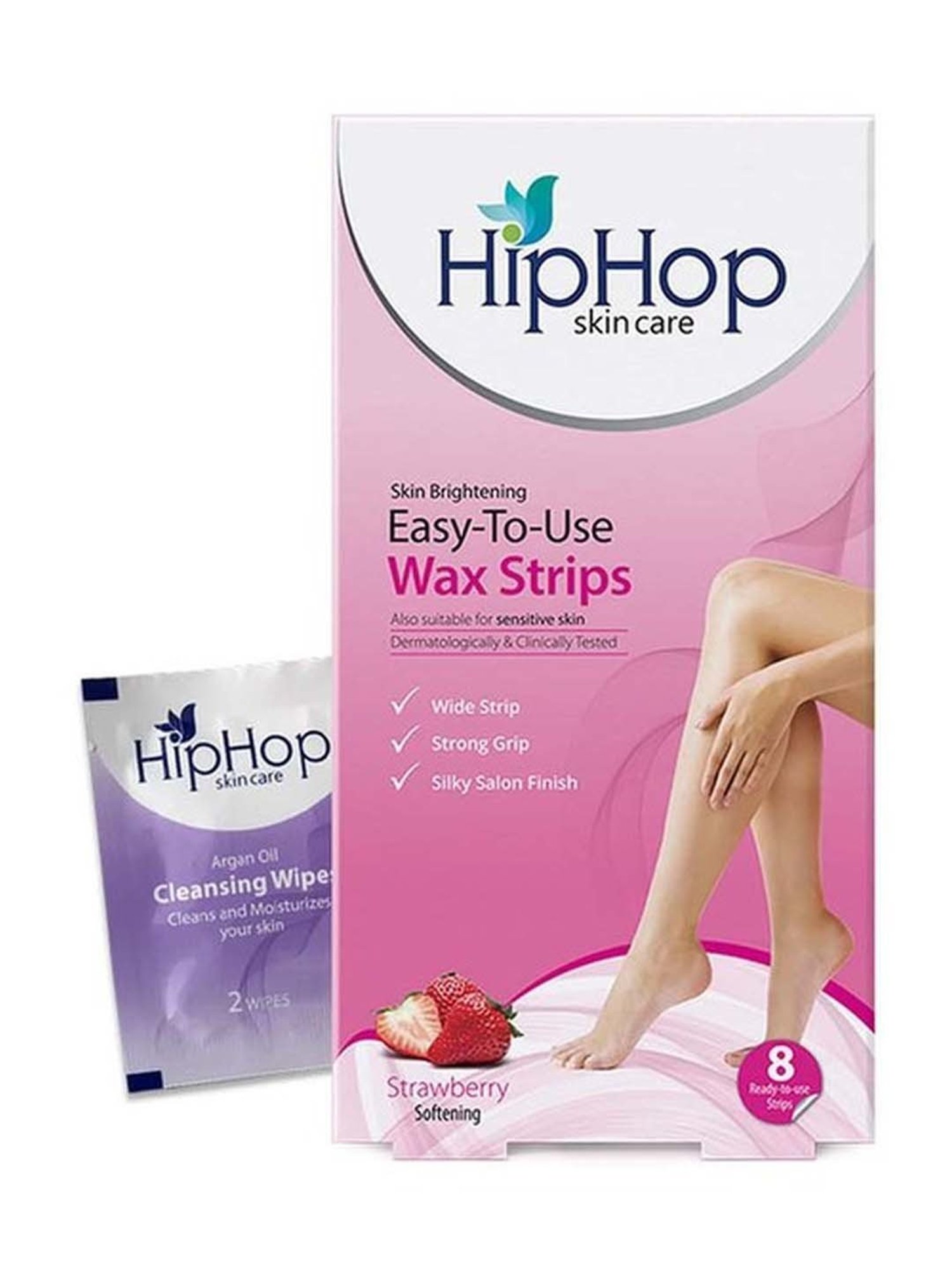 HipHop Skincare Body Wax Strips with Argan Oil & Strawberry - 8 Strips