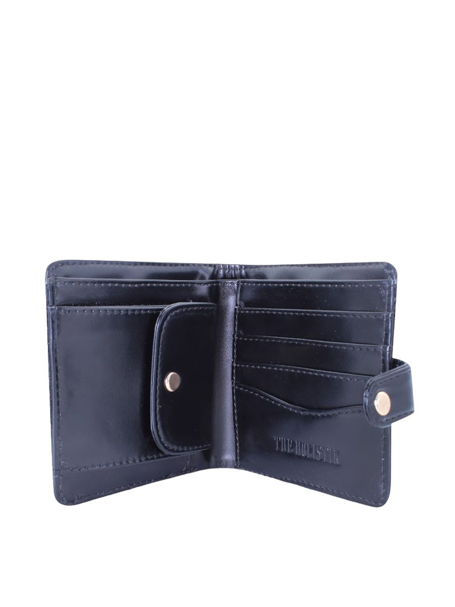 THE HOLISTIK Shimmer Black Textured Rfid Bi-Fold Wallet for Women