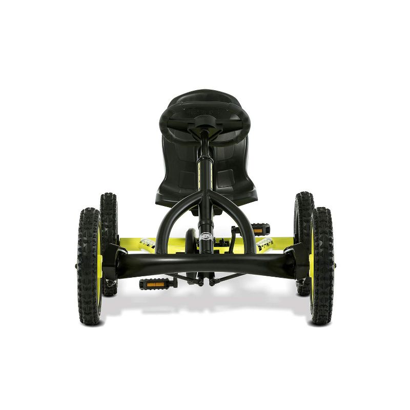 BERG Buddy Cross Kids Pedal Go Kart Ride On Toy with Bucket Seat and Steering Wheel, Black & Yellow
