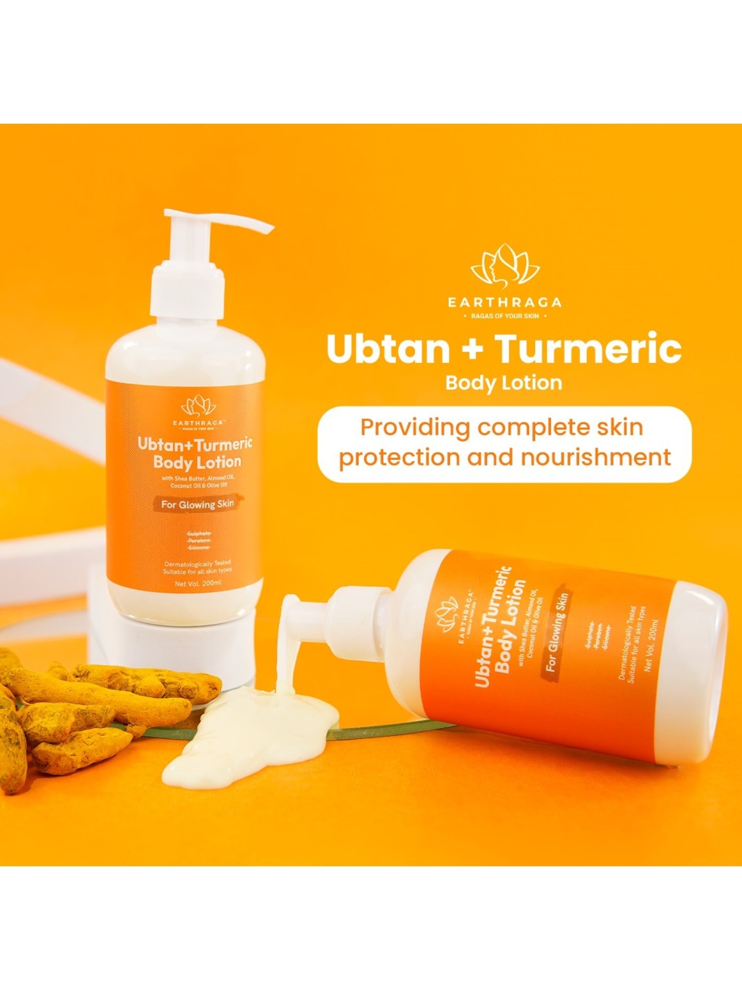 Earthraga Ubtan + Turmeric Body Lotion - 200 ml