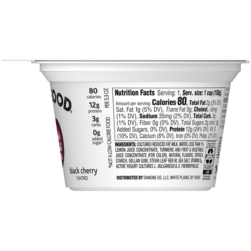 Dannon Two Good Black Cherry Greek Yogurt - 5.3oz