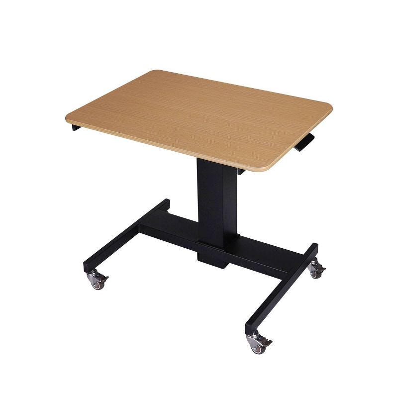 28" Height Adjustable Mobile School Standing Desk Natural - Rocelco