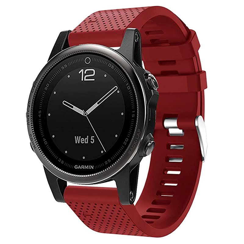 Band for Garmin Fenix 5S / Fenix 6S, Soft Silicone Replacement Watch Band Strap for Garmin Fenix 5S/Fenix 5S Plus/Fenix 6S/Fenix 6S Pro Smart Watch, Fit 5.31 inches-8.46 inches