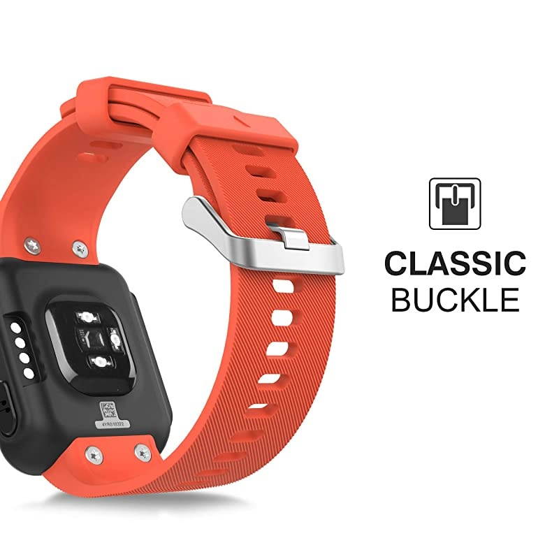 Compatible with Forerunner 35 Watch Band Soft Silicone Replacement Watch Band Sport Bracelet Strap with 6pcs Screws and 2pcs Screwdrivers for Forerunner 35 GPS Running Smart Watch Orange